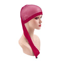 Spandex mesh wig cap in oversleeve design showing stretchable material in seven colour options
