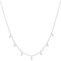 Gentle drop-shaped artificial zircon pendant on an adjustable O-chain necklace in 925 silver.