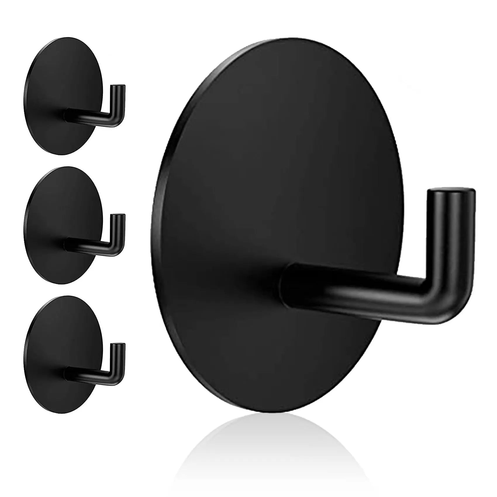 Round stainless steel self-adhesive hook with 3kg load capacity for bathroom and kitchen use