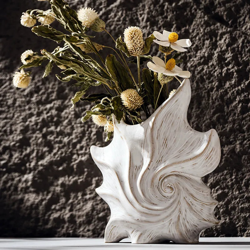 European style ceramic decorative vase with coloured glaze finish in retro creative design