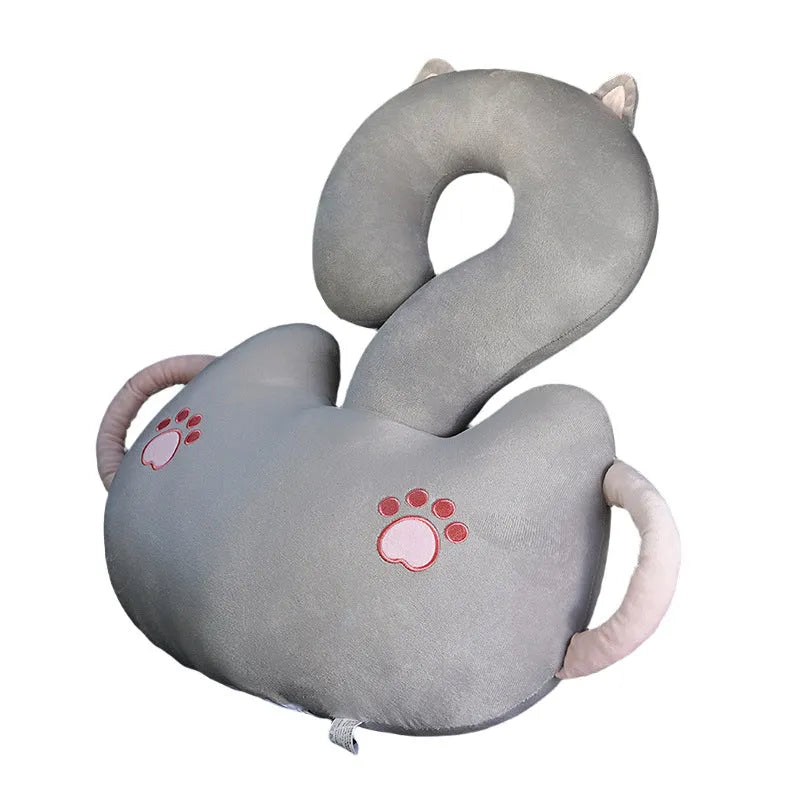 65cm square cartoon animal car cushion pillow with question mark design showing hugging characters