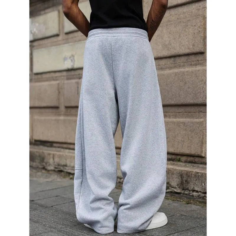 Men's straight-leg trousers with high waist elastic fit in bamboo fibre rabbit fur blend