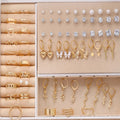 108-piece geometric pearl earrings set in gold and yellow electroplated alloy