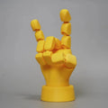Yellow American-style hand ornaments with movable joints, PLA material, 5×5.38×7.5 cm dimensions