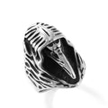 Stainless steel crow design geometric punk ring in MR166 colour