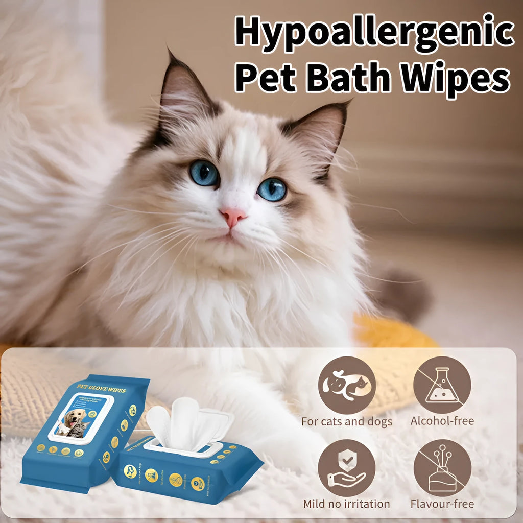 Disposable pet gloves for cat and dog bathing in multiple pack options