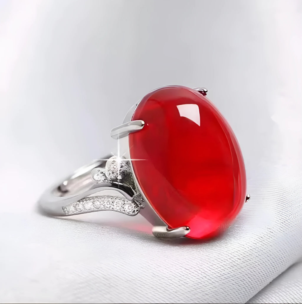 Geometric ethnic-style adjustable ring with a natural sapphire stone in one of five colours.