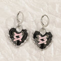 Women's alloy earrings with crystal cross designs in five colour options including white, peach heart, and antique silver