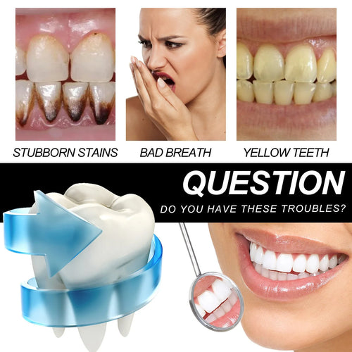 Bamboo charcoal bright white toothpaste tube showing 30ml capacity and stain removal function
