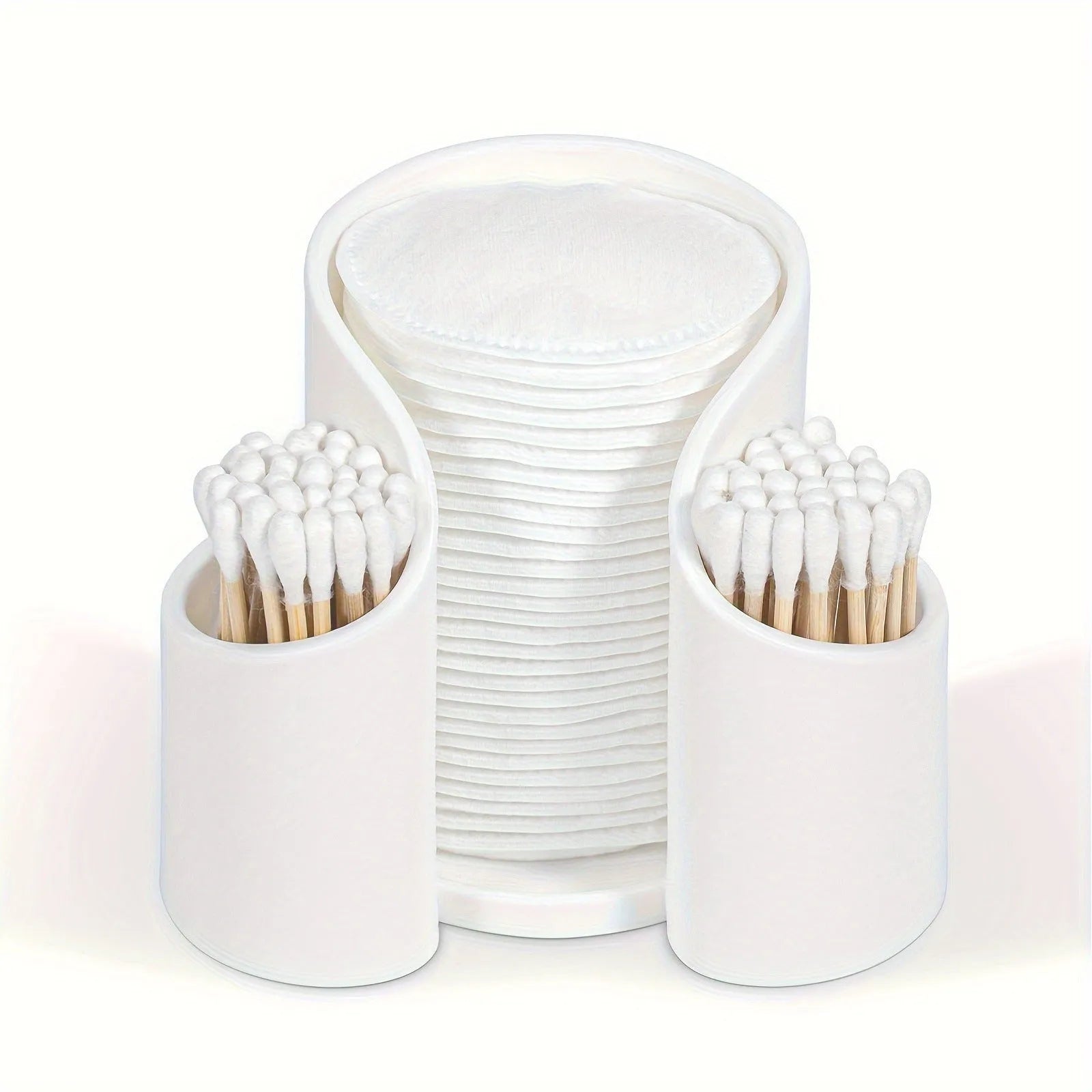 A plastic dental floss storage box in a modern style, shown in solid pink, white, blue, and black colour options.