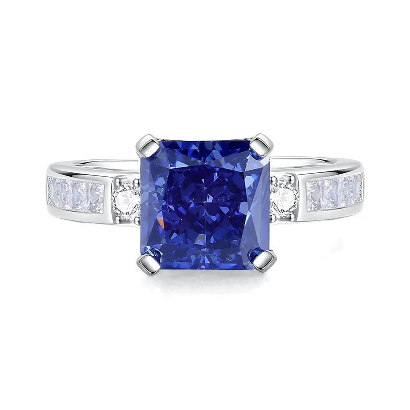 925 sterling silver heart ring with a faceted ice flower cut zircon stone.