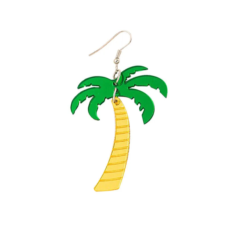 Acrylic coconut artocarpus heterophyllus drop earrings with alloy hooks in five style variations