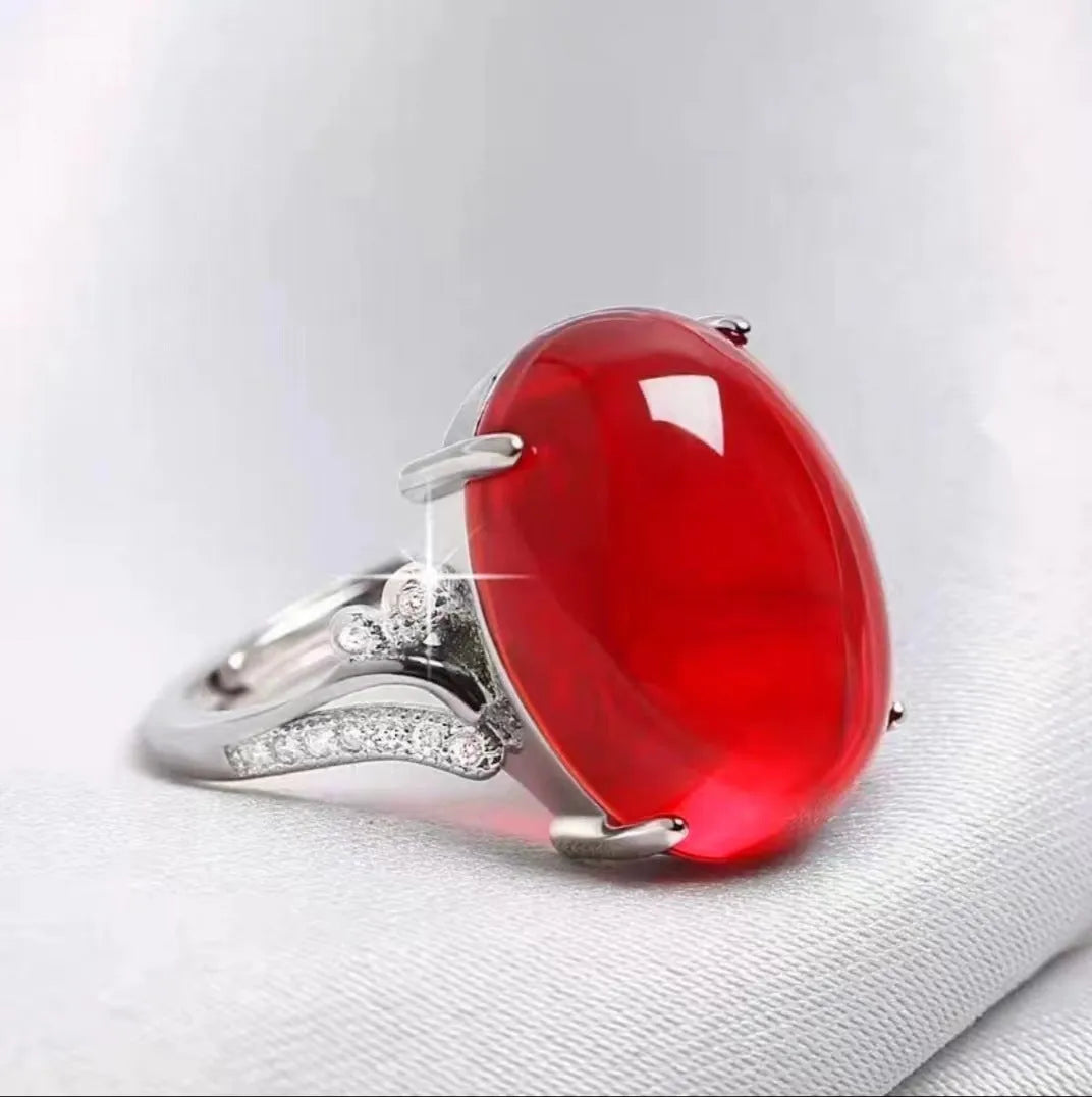 Geometric ethnic-style adjustable ring with a natural sapphire stone in one of five colours.