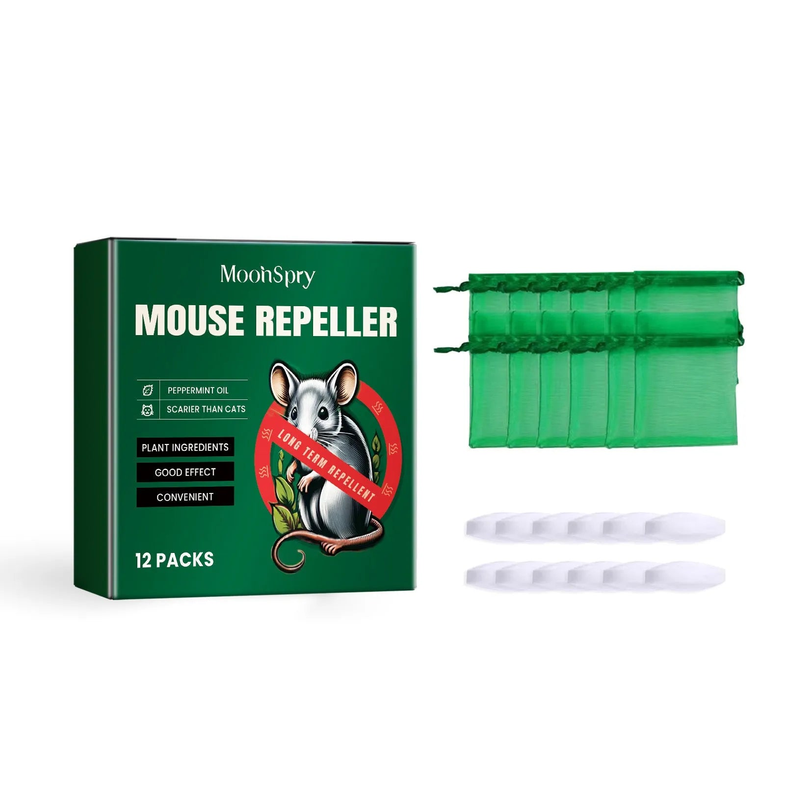 60ml bottle of natural rat repellent spray with clove, peppermint, camphor, and chilli oils