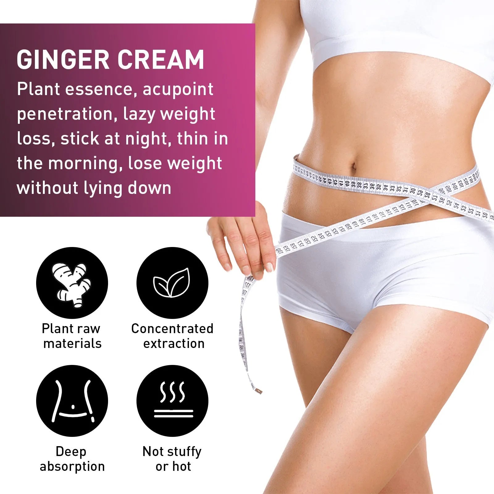 15g tube of ginger body slimming cream with olive oil and hyaluronic acid formula