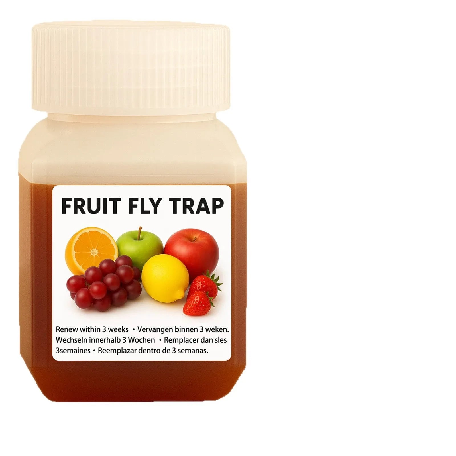 Fruit fly bait liquid bottle for SK003 traps with funnel options