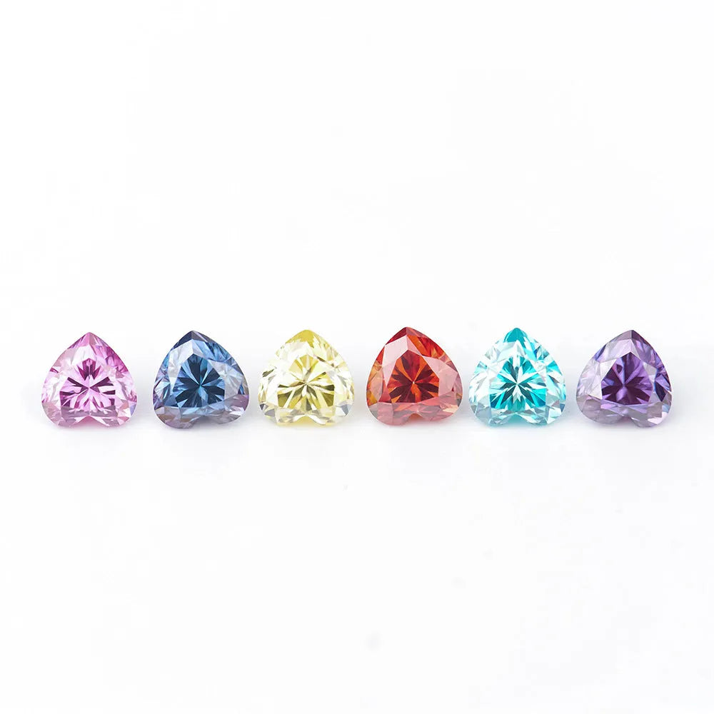 Lemon yellow heart-shaped moissanite stone measuring 5mm by 5mm