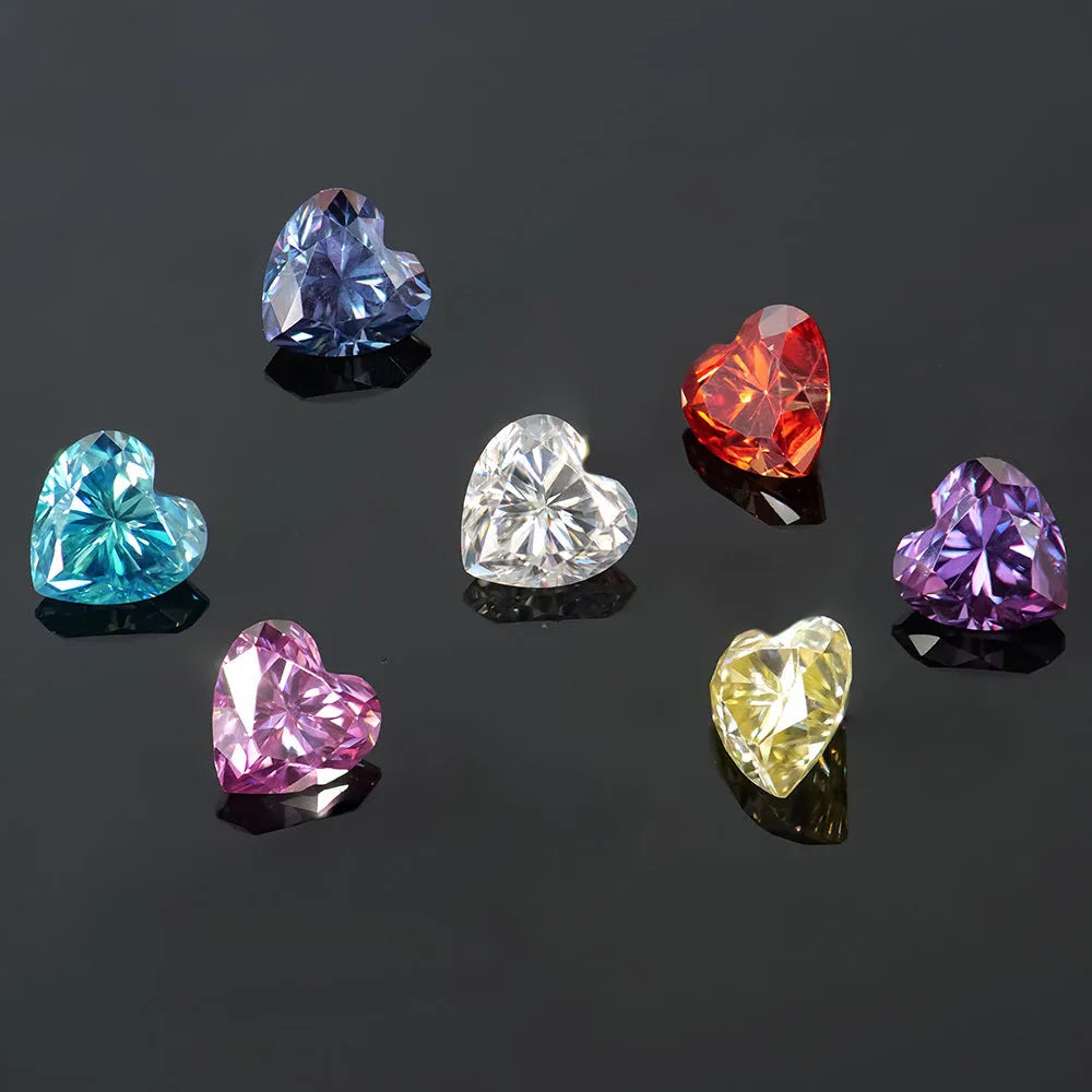 Lemon yellow heart-shaped moissanite stone measuring 5mm by 5mm