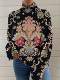 Black line 3D pattern knitted sweater with turtleneck and loose fit casual style