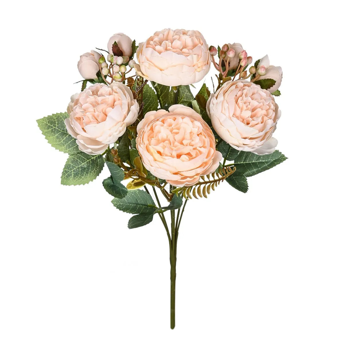 Artificial silk peony bouquet in champagne colour for wedding and home decoration