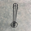 Wrought iron coffee capsule storage rack holding pods with black or silver finish