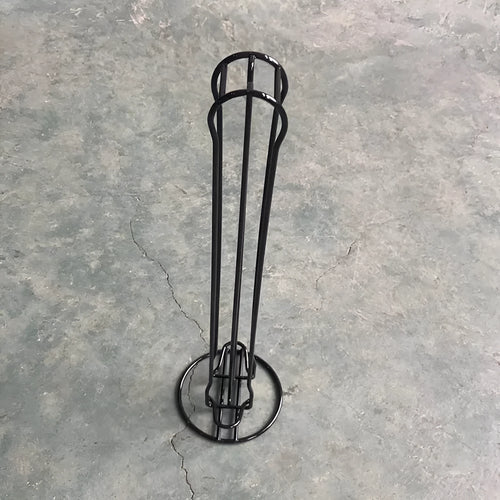 Wrought iron coffee capsule storage rack holding pods with black or silver finish