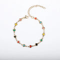Stainless steel adjustable bracelet with a heart charm, shown in gold colour plating.