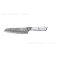 Damascus combined chef knife with VG10 steel blade and modern simple design for kitchen use