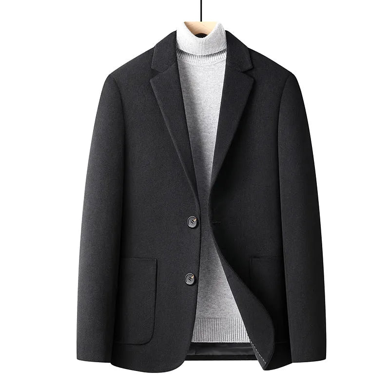 Men's slim fit wool suit in grey colour with non-ironing fabric for autumn winter wear