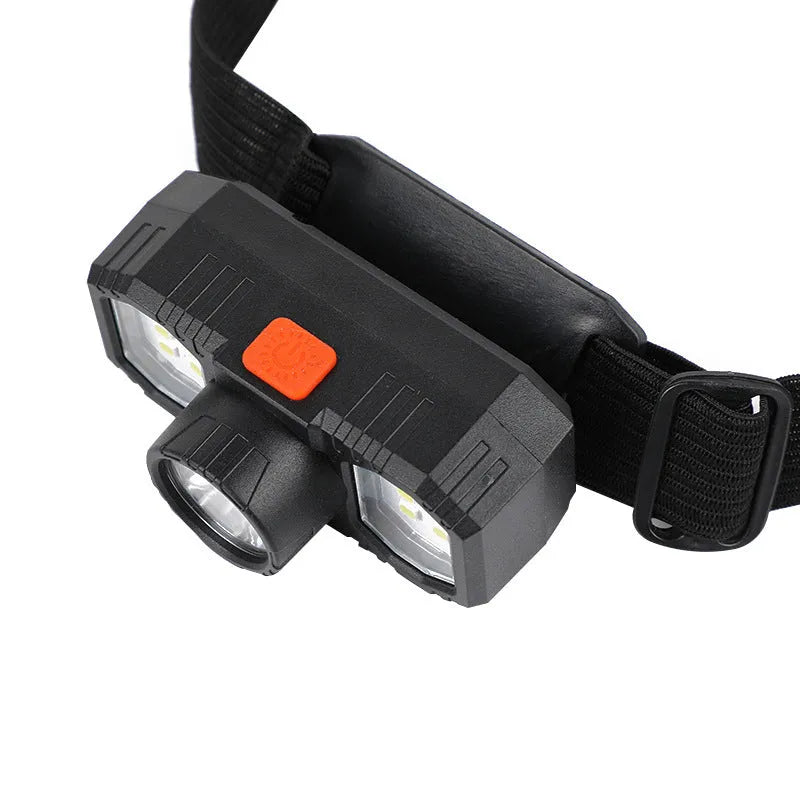Mini USB rechargeable headlamp with strong 10W light and plastic construction