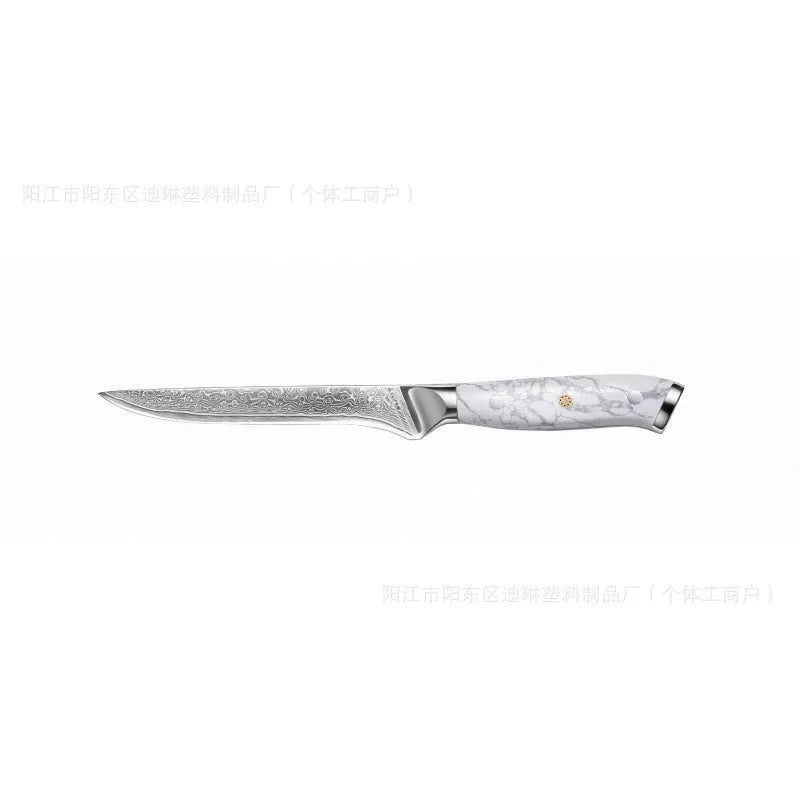 Damascus combined chef knife with VG10 steel blade and modern simple design for kitchen use