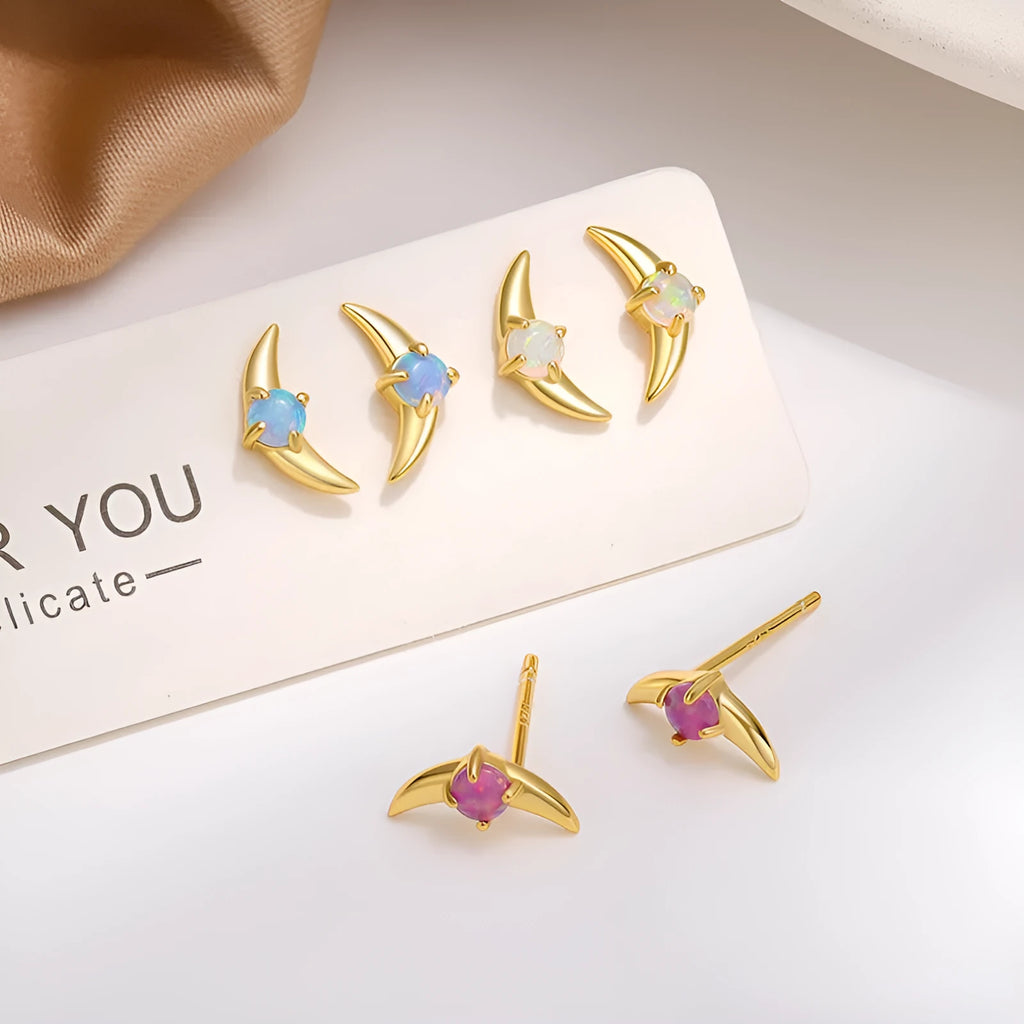 925 sterling silver geometric earrings with electroplated finish and stone accents in gold or platinum tone
