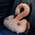 65cm square cartoon animal car cushion pillow with question mark design showing hugging characters