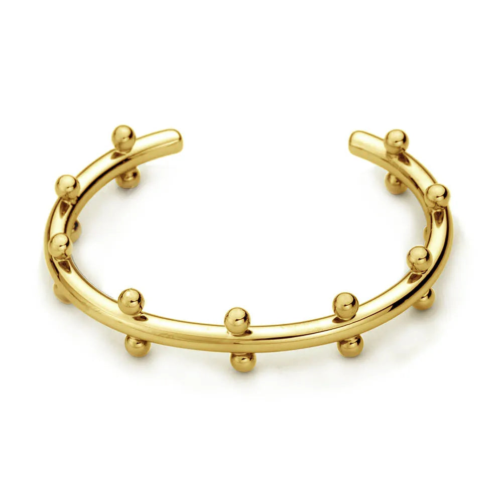 Stainless steel C-shaped personality texture rivet bean beads in gold, steel, and steel gold finishes for jewellery making