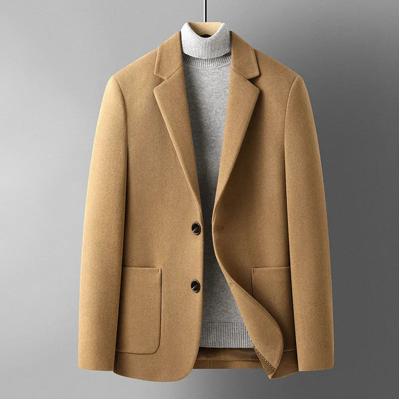 Men's slim fit wool suit in grey colour with non-ironing fabric for autumn winter wear