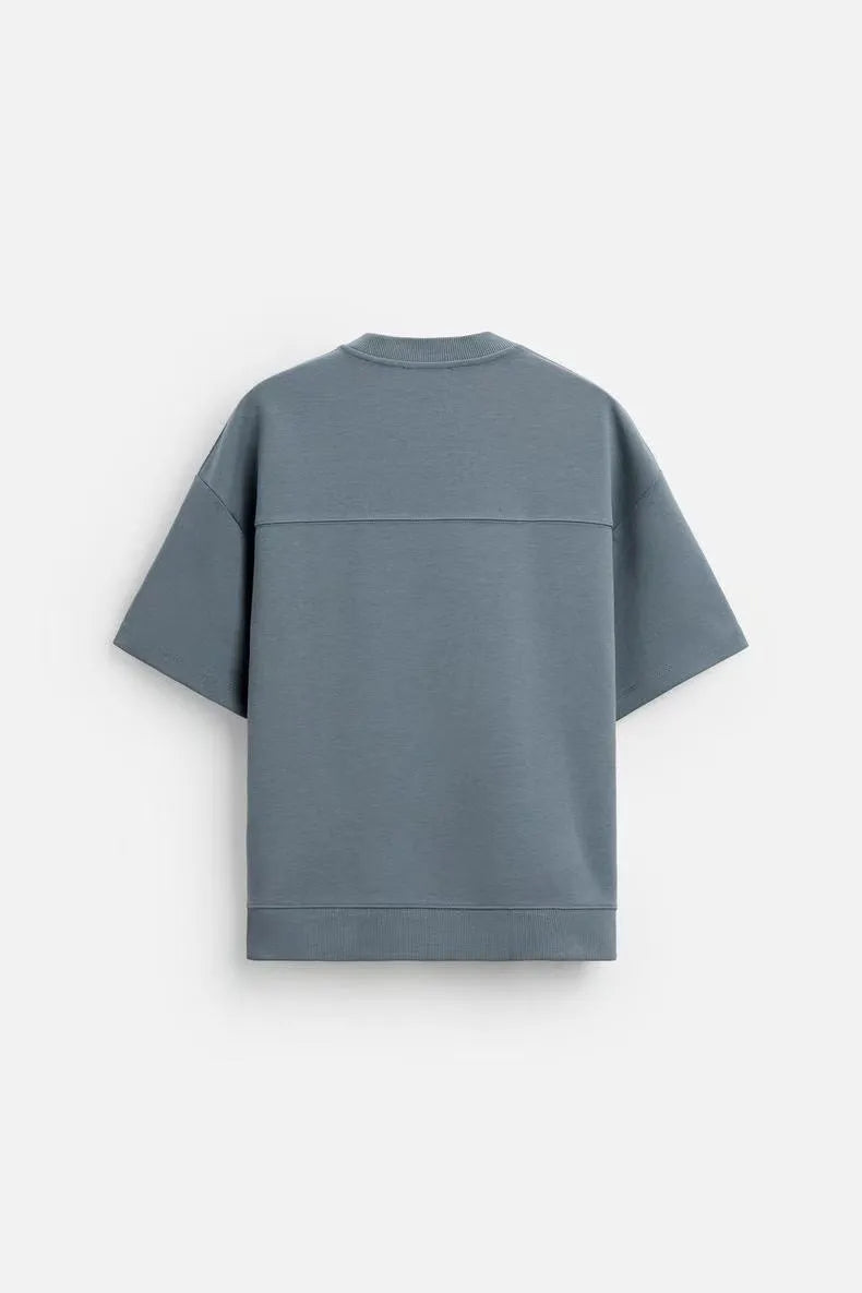Men's loose double-sided cloth texture short sleeve t-shirt and matching shorts casual set