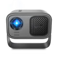 Black HD smart portable projector with remote control and multiple plug formats