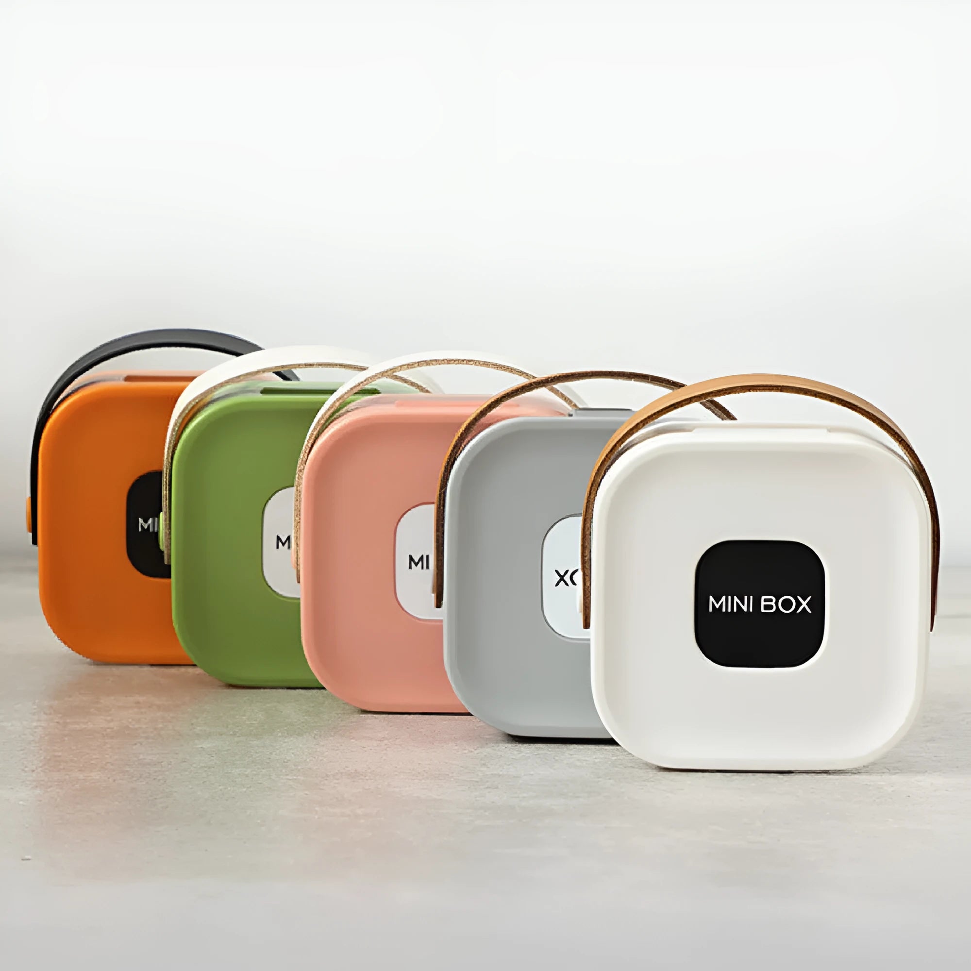 Medium polypropylene storage organiser box with lid for cables and headphones in solid colour options.