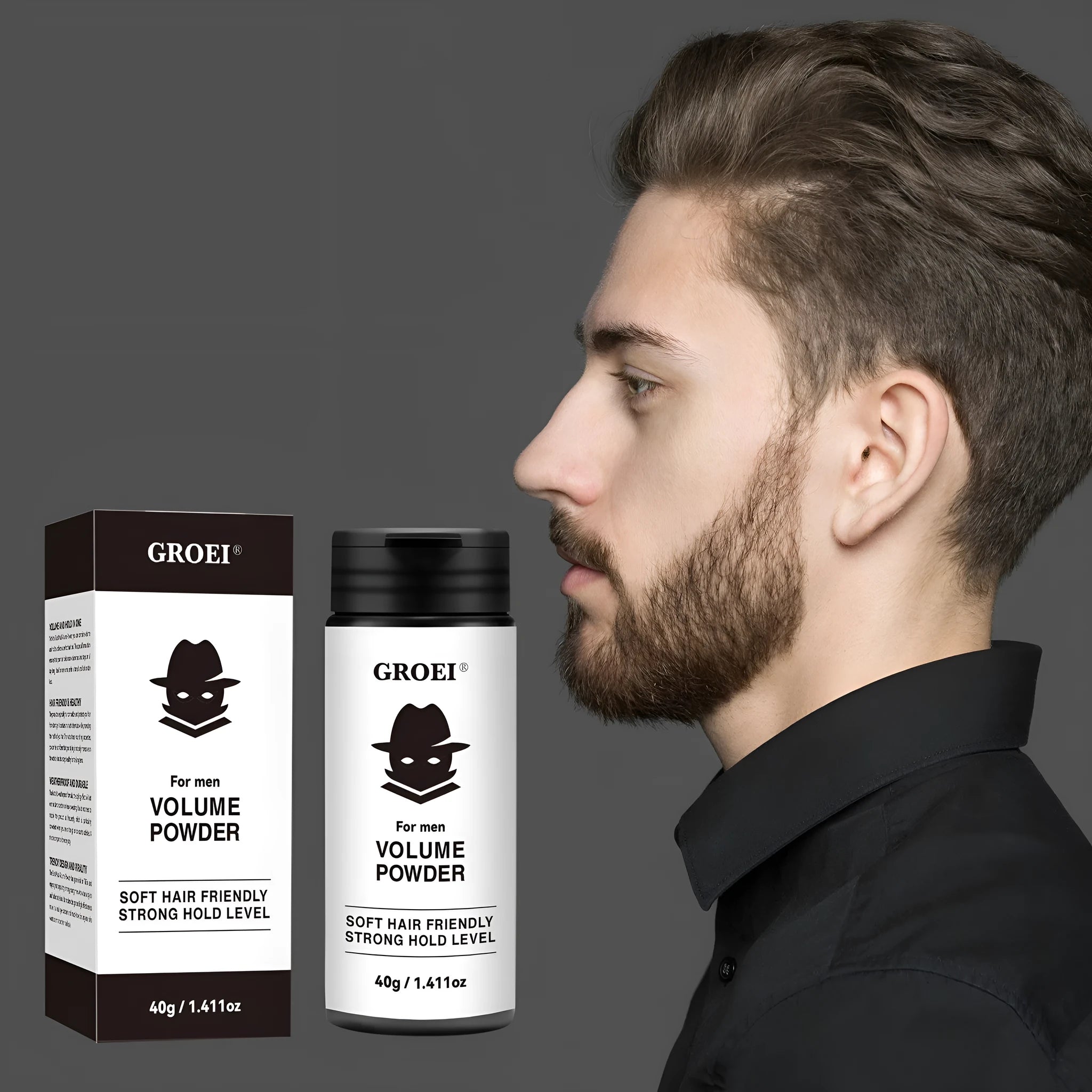 40g container of translucent hair styling powder for oil control and volume.