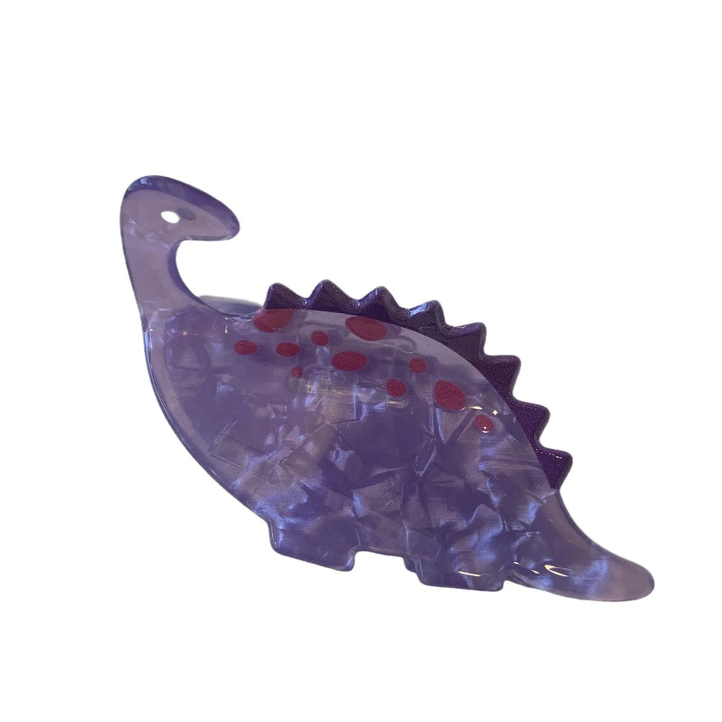 Acrylic dinosaur jaw hair clip in pink pterosaur colour with grip fastening mechanism