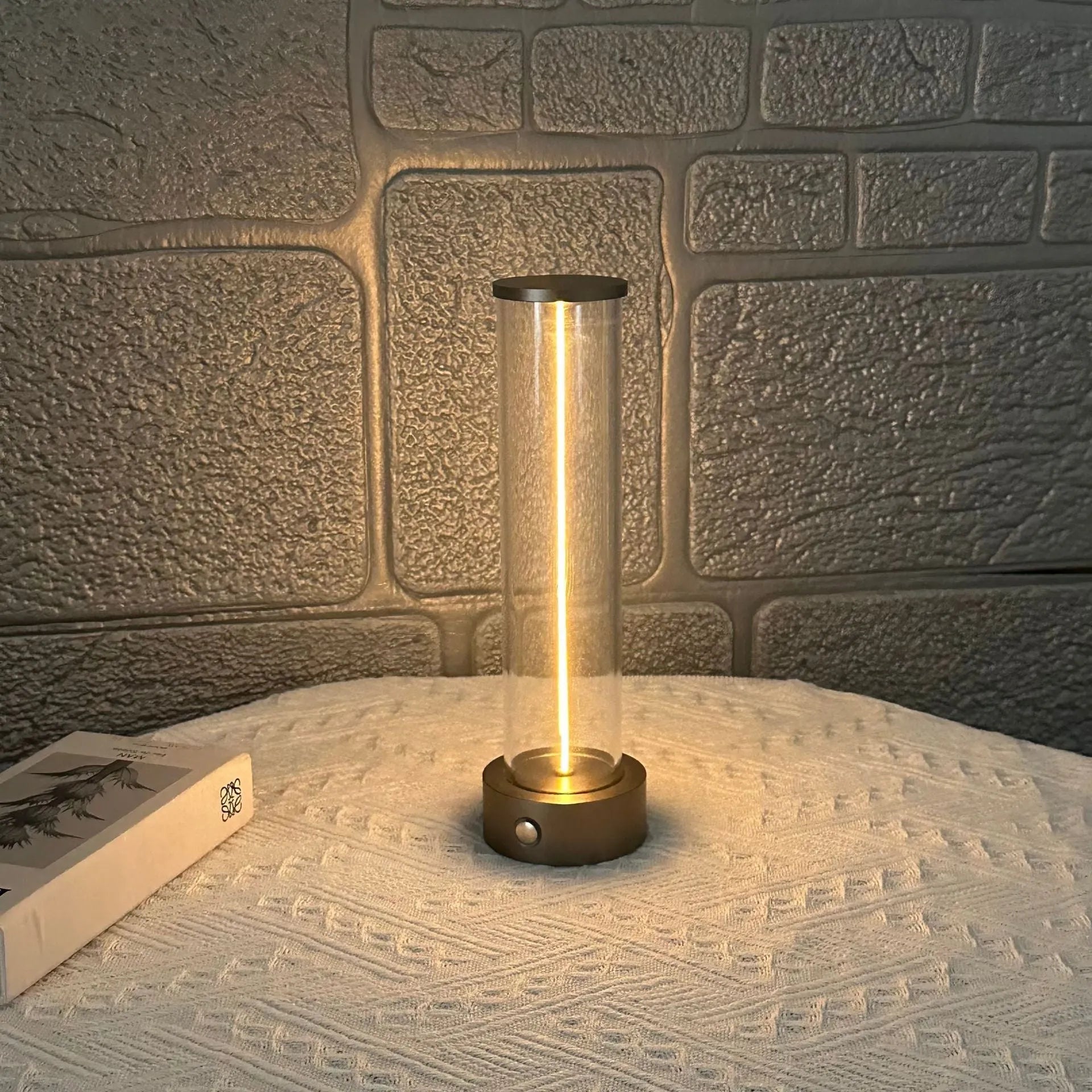 Glass LED light strip with magnetic suction base and USB charging cable