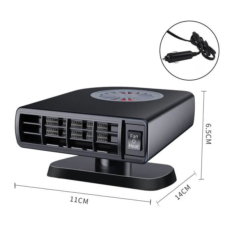 Black vehicle-mounted heater for car defrosting and defogging with compact ABS construction