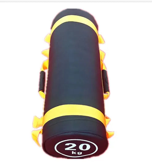 Flat white PVC fitness sandbag training weight for strength conditioning
