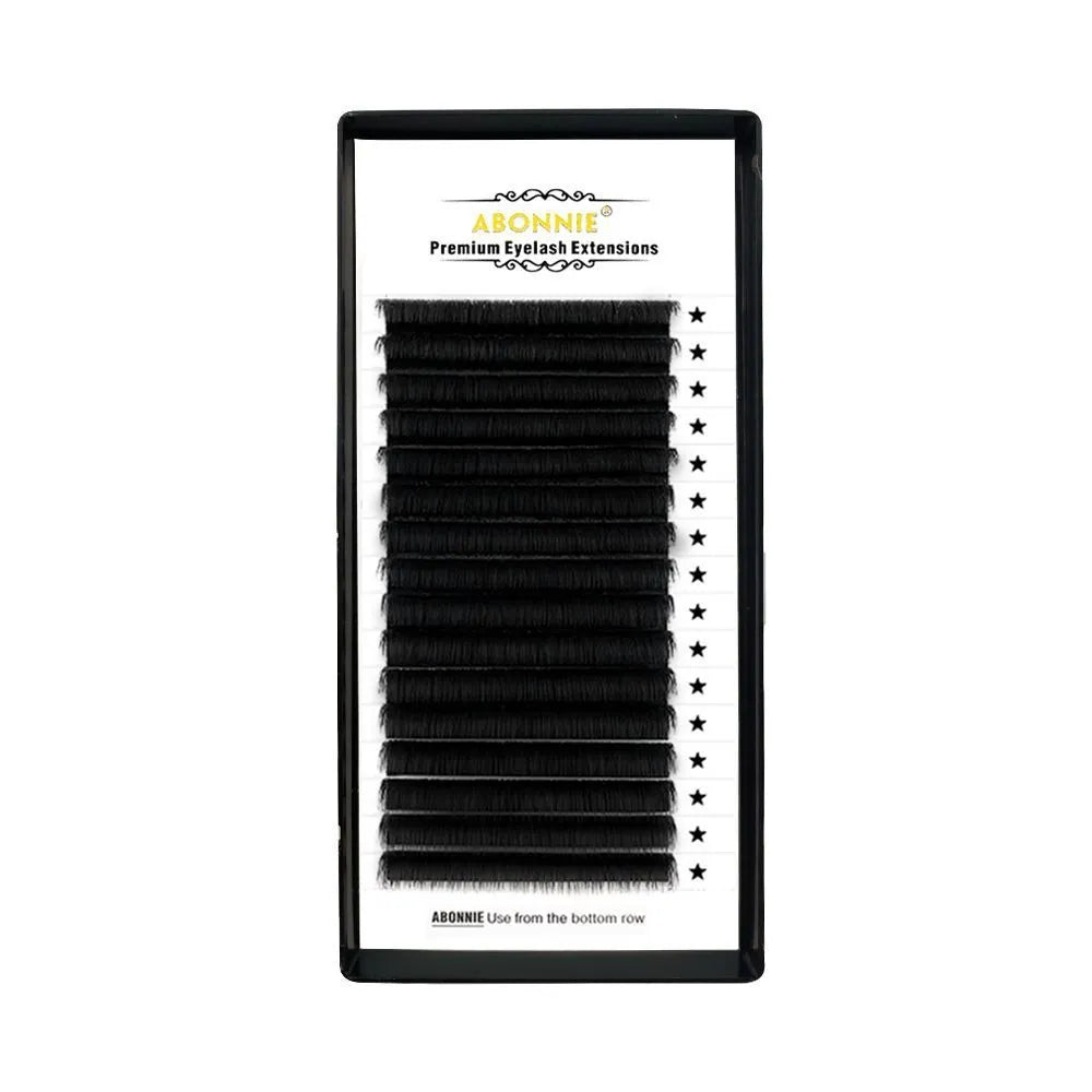 16-row dense false eyelashes in mink hair with matte round wool texture, lengths 8mm to 18mm