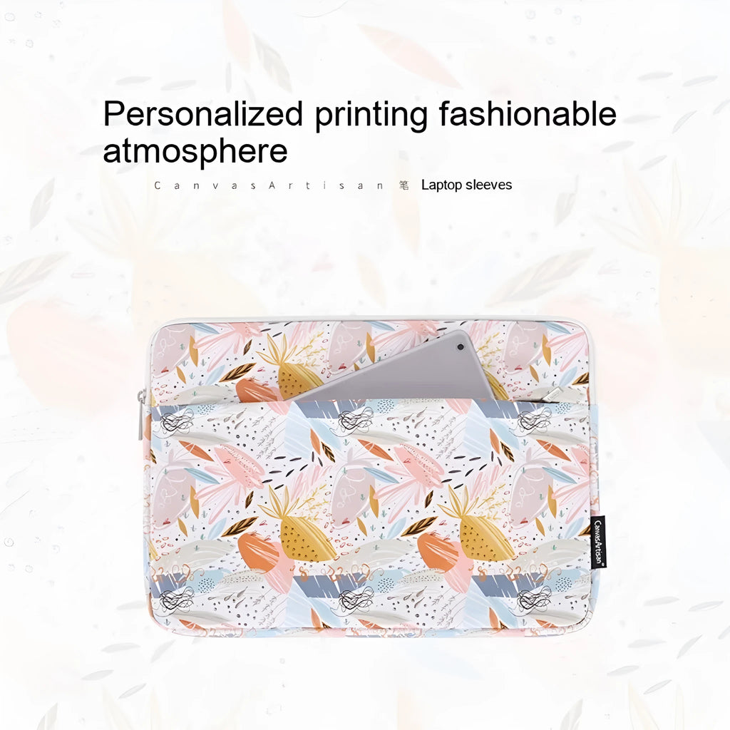 White 14 inch waterproof laptop inner bag made from PU leather with anti-shock protection