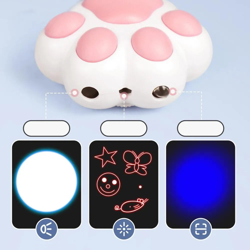 USB rechargeable infrared teaser toy for cats with keychain light function in black or pink