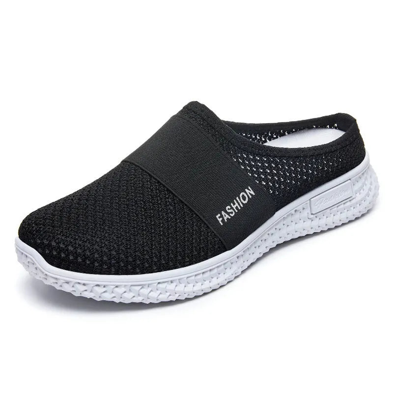 Women's casual shoes with mesh upper and hollow out design in flat heel round toe style