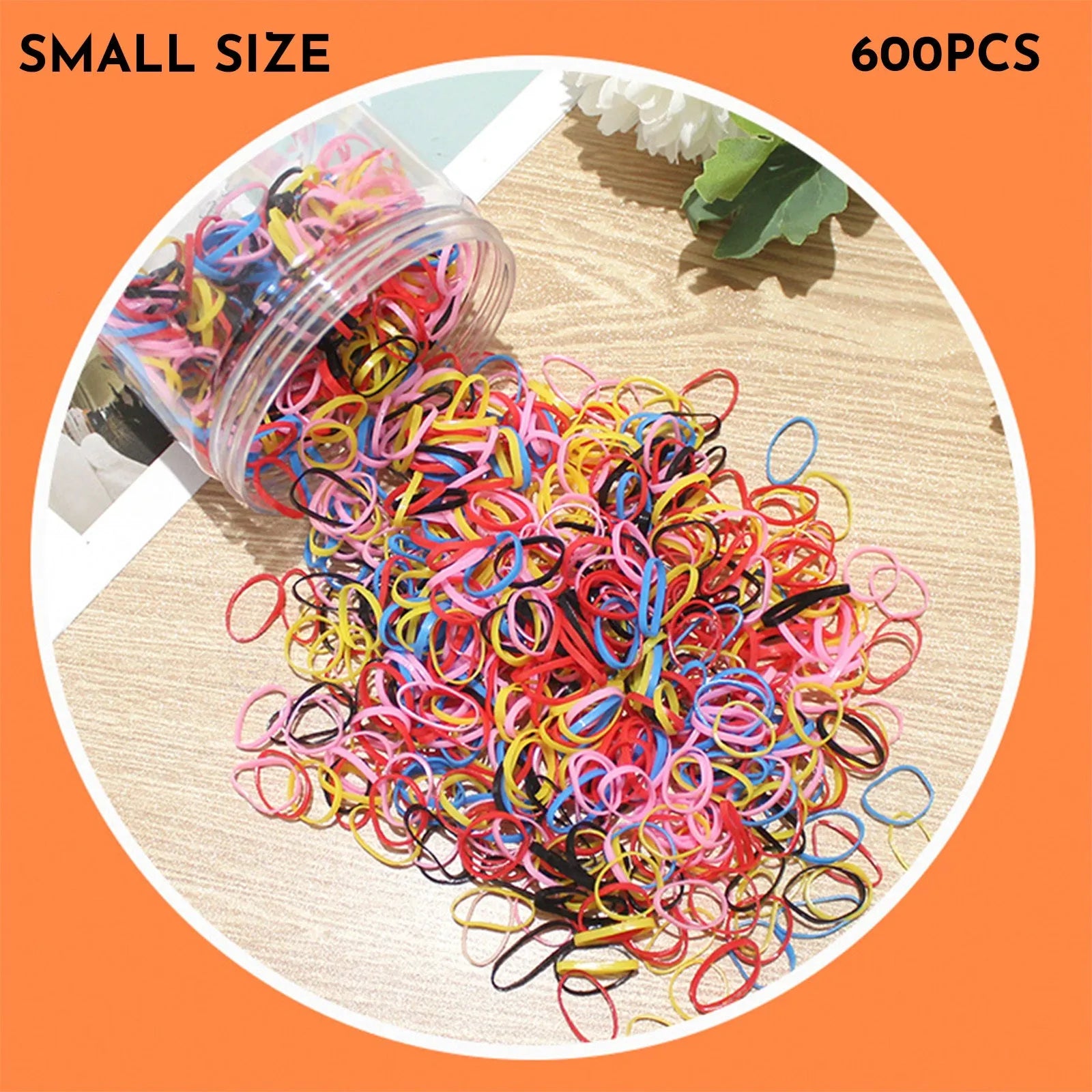 Multi-colour TPU elastic baby hair ties in reusable container for toddlers and infants