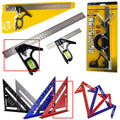 Red 7inch metal combination angle ruler for civil surveying with transparent protective bag