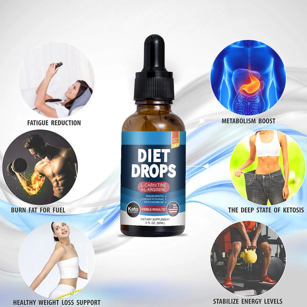 Ketone drops 60ml dietary supplement bottle for body shaping support